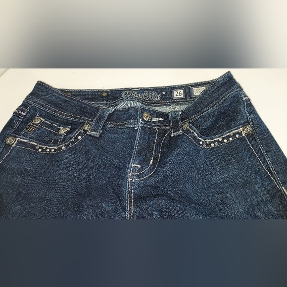 Miss Me Easy Boot JE5663EL Dark Wash Bejeweled Pocket Jeans NWOT - Picture 2 of 10